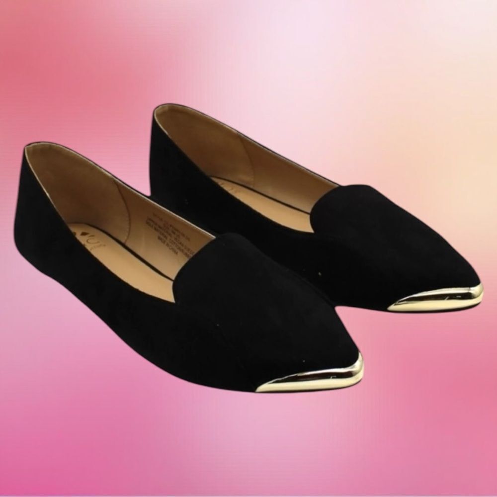 C & C California Flats Women's vegan faux suede leather black shoes Sz 10M